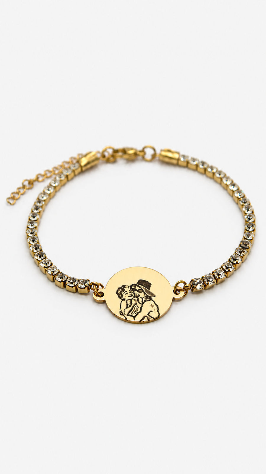 Custom Zircon Bracelet Outline - Gold