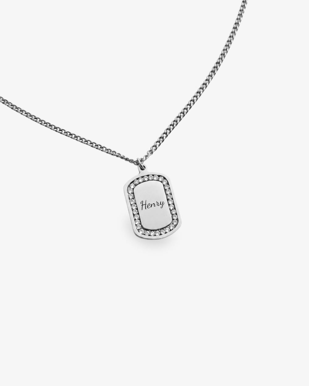 Colar Personalizado com Zircónias - Texto