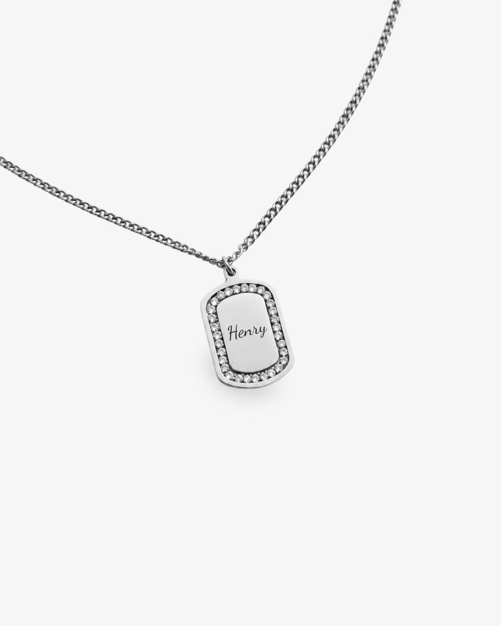Colar Personalizado com Zircónias - Texto