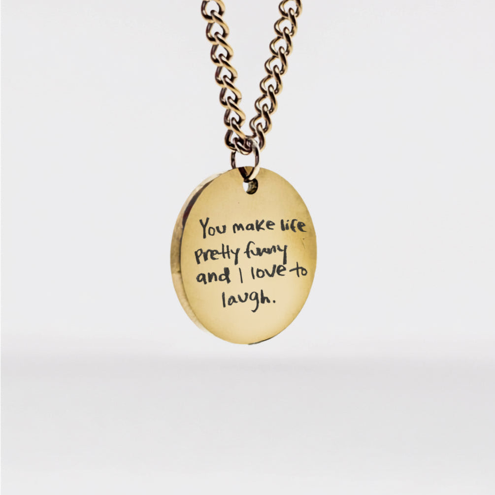 Personalized Round Necklace - Handwriting