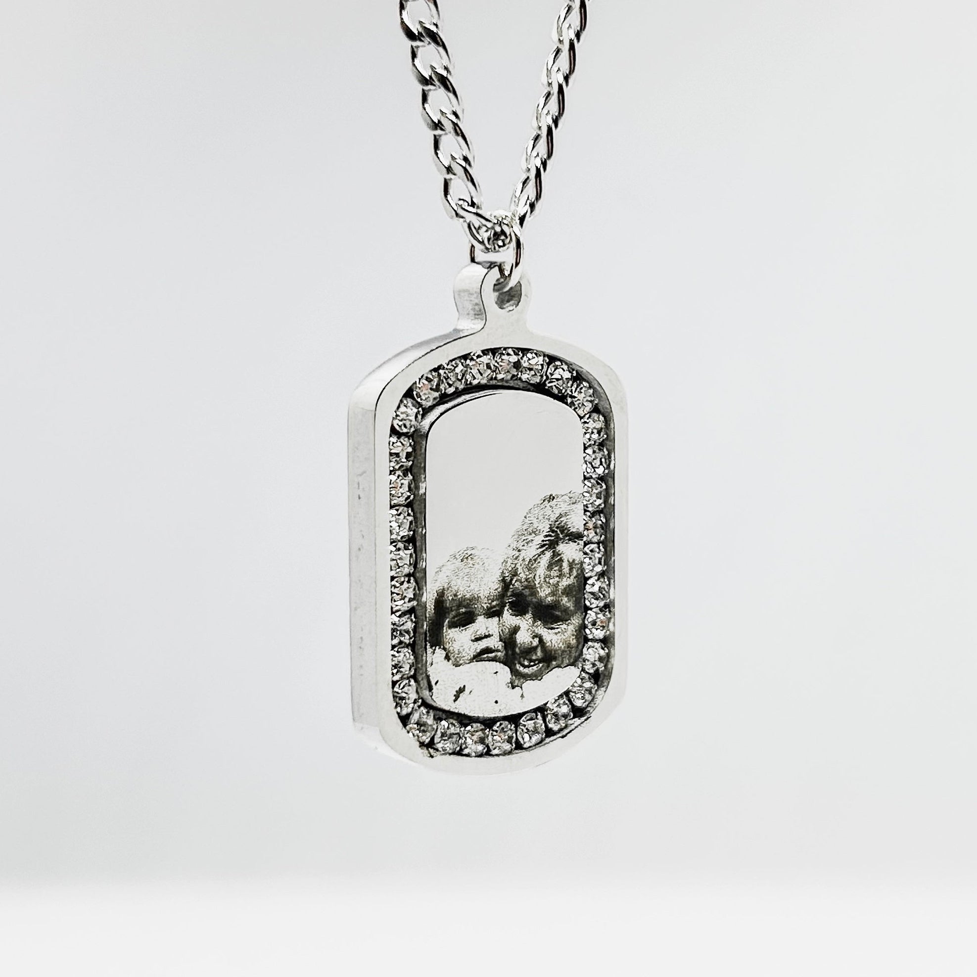 Personalized Zircon Plate Necklace - Photo