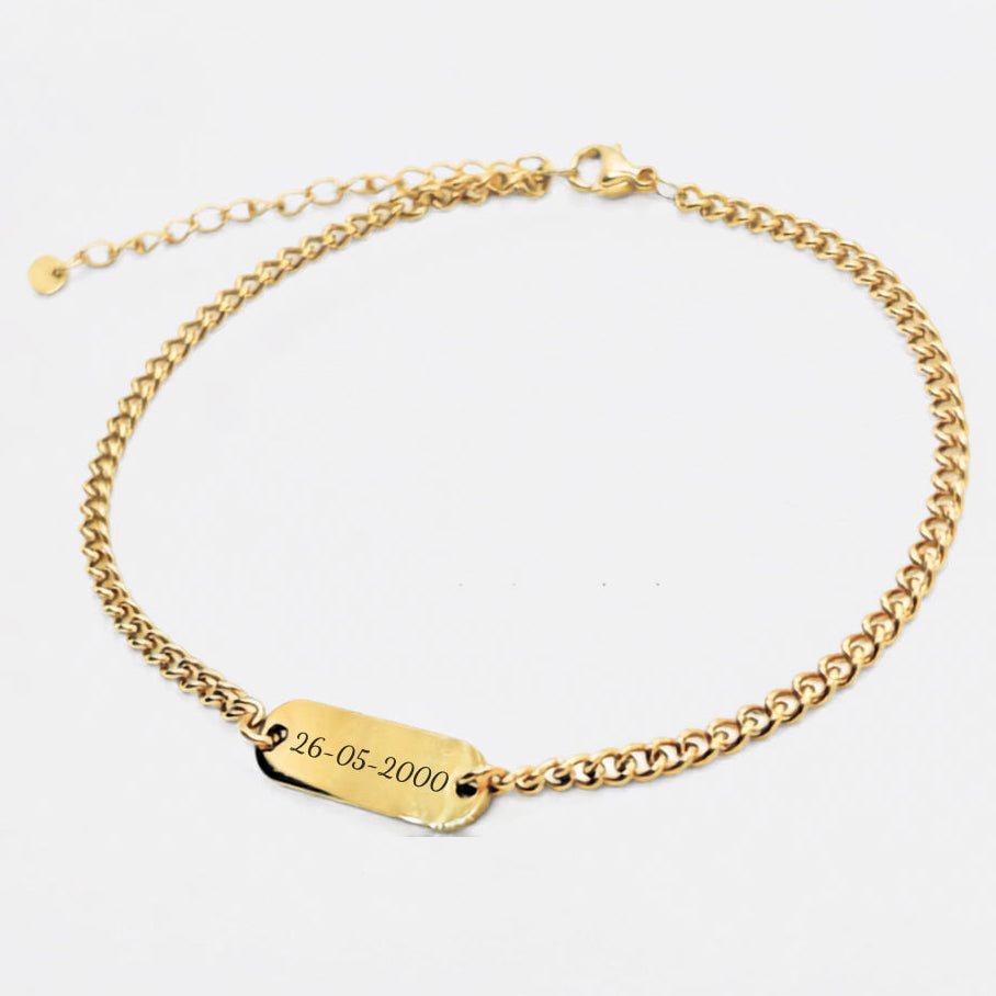 Personalized Small Plate Bracelet - Date