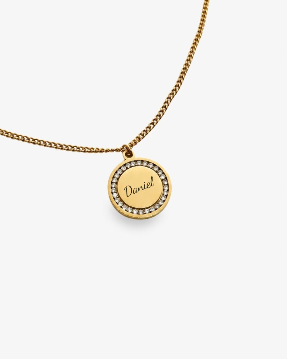 Colar Personalizado com Zircónias - Texto