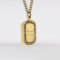 Personalized Zircon Plate Necklace - Text & Date