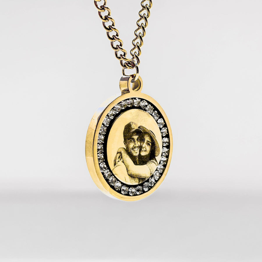 Personalized Zircon Round Necklace - Photo