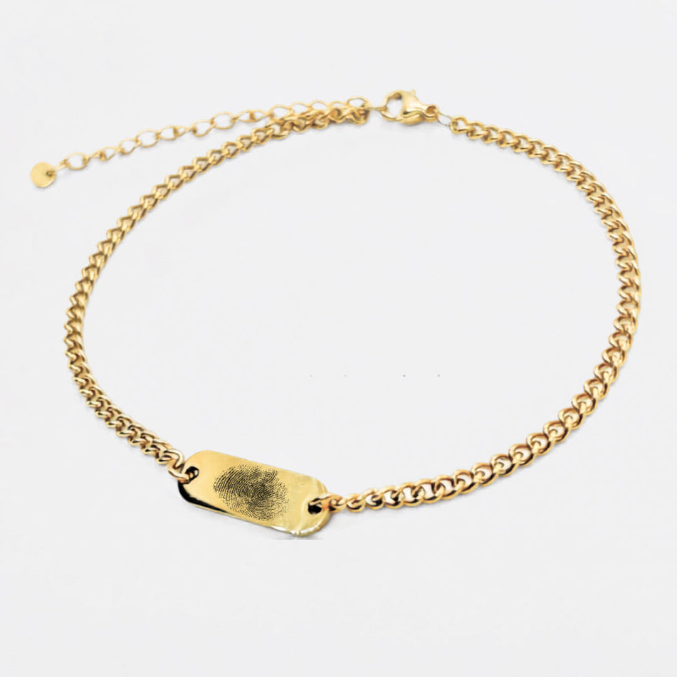 Personalized Small Plate Bracelet - Fingerprint