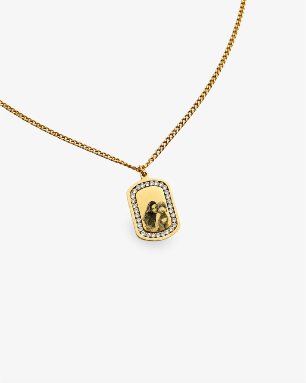 Colar Personalizado com Zircónias - Foto de Animal de Estimação