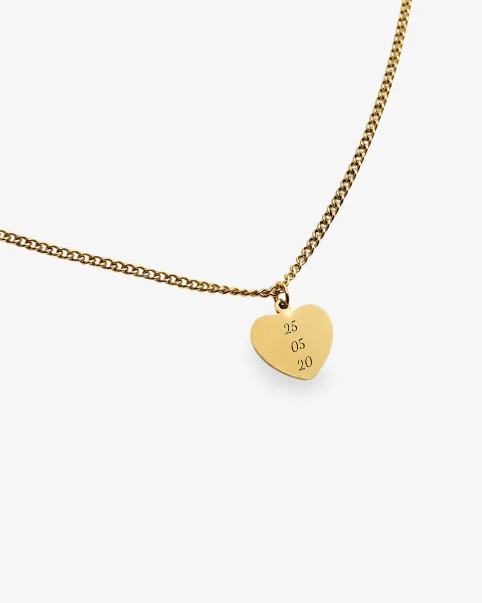 Custom Necklace Date - Gold