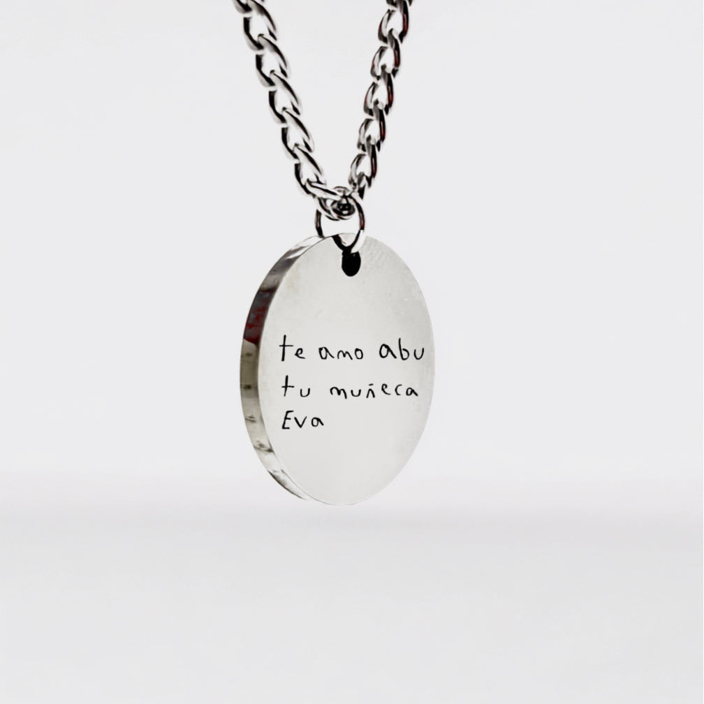 Personalized Round Necklace - Handwriting