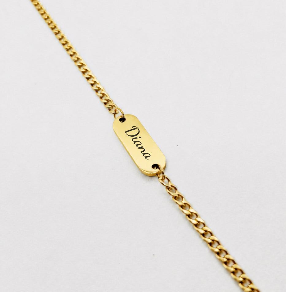 Personalized Small Plate Bracelet - Text