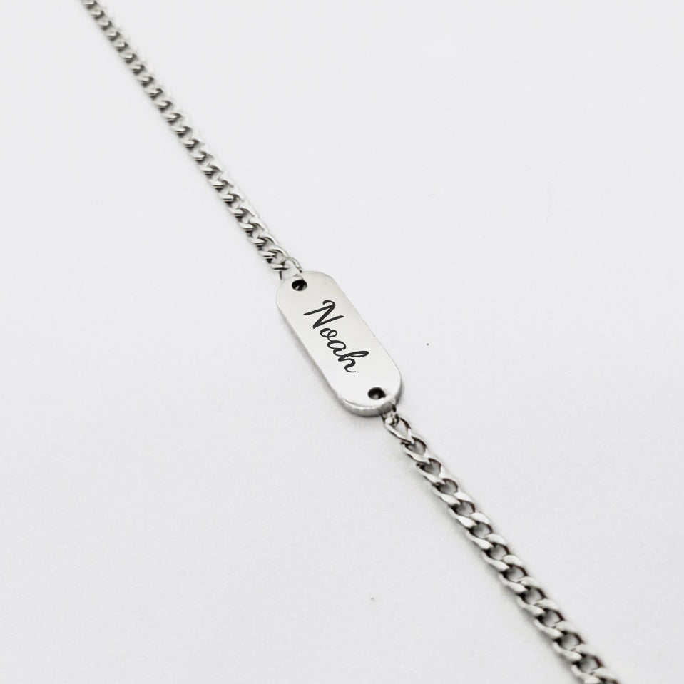 Personalized Small Plate Bracelet - Text
