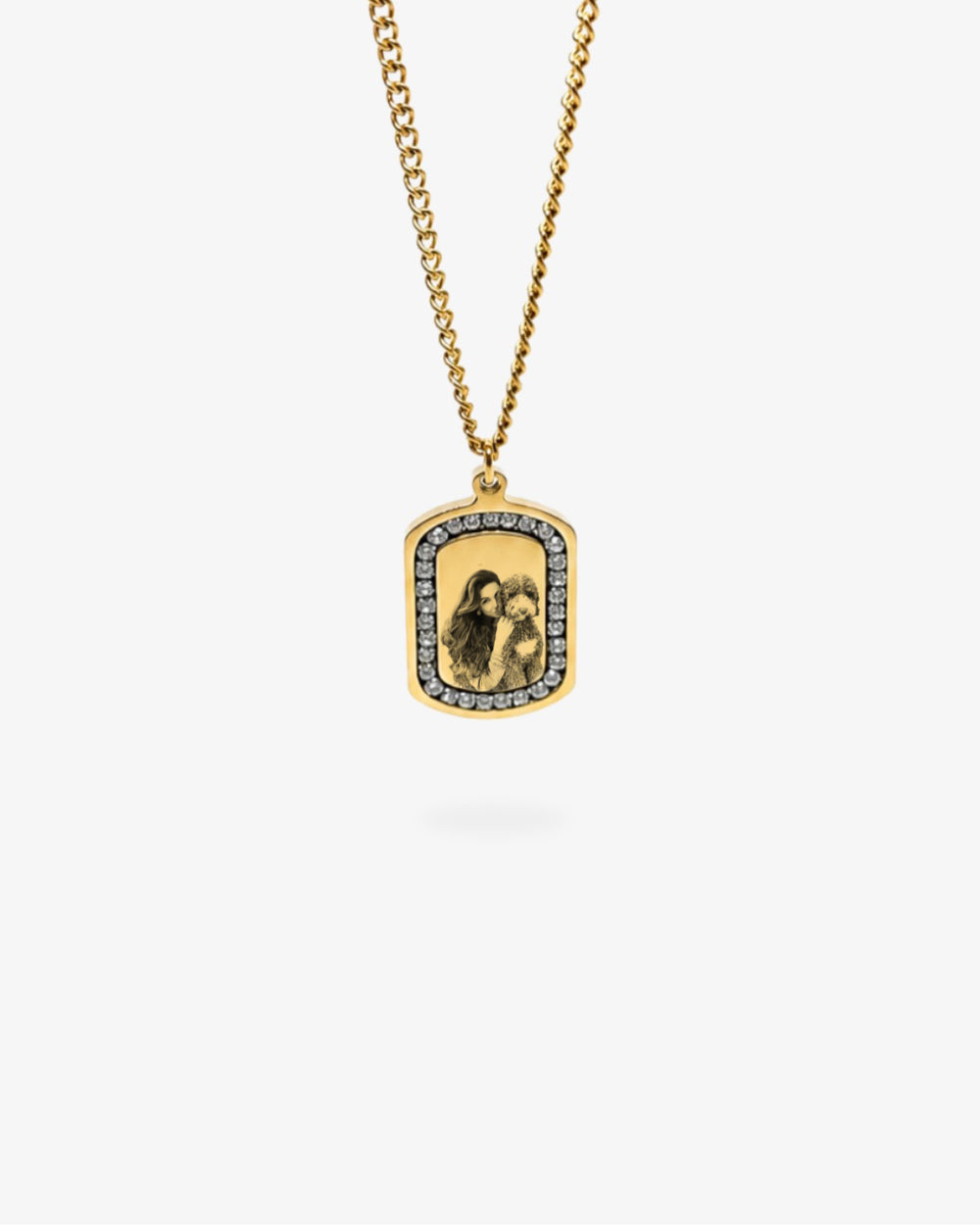 Colar Personalizado com Zircónias - Foto de Animal de Estimação