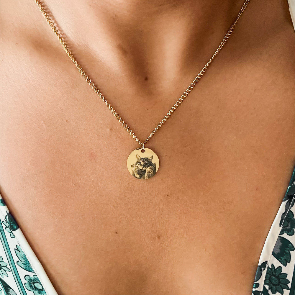 Personalized Round Necklace - Pet Photo