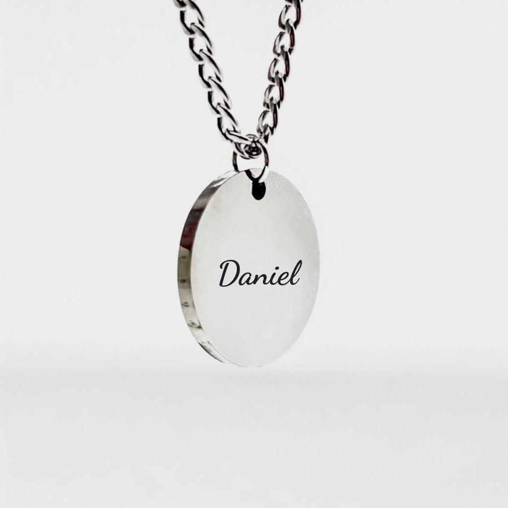 Personalized Round Necklace - Text