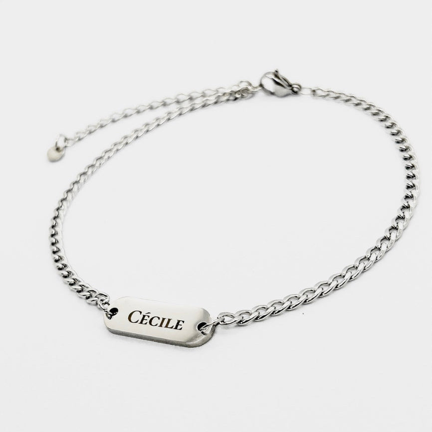 Personalized Small Plate Bracelet - Text