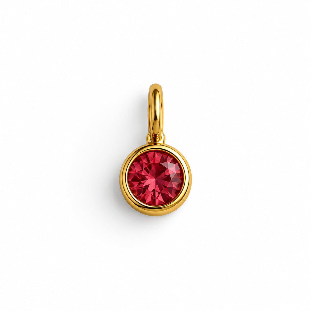 Ruby Zircon Charm - Gold
