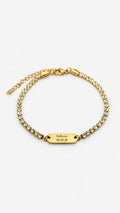 Pulseira Personalizada com Zircónias – Texto e Data