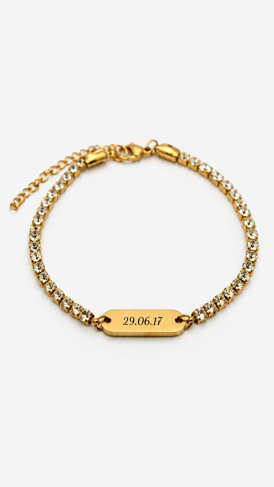 Pulseira Personalizada com Zircónias - Data