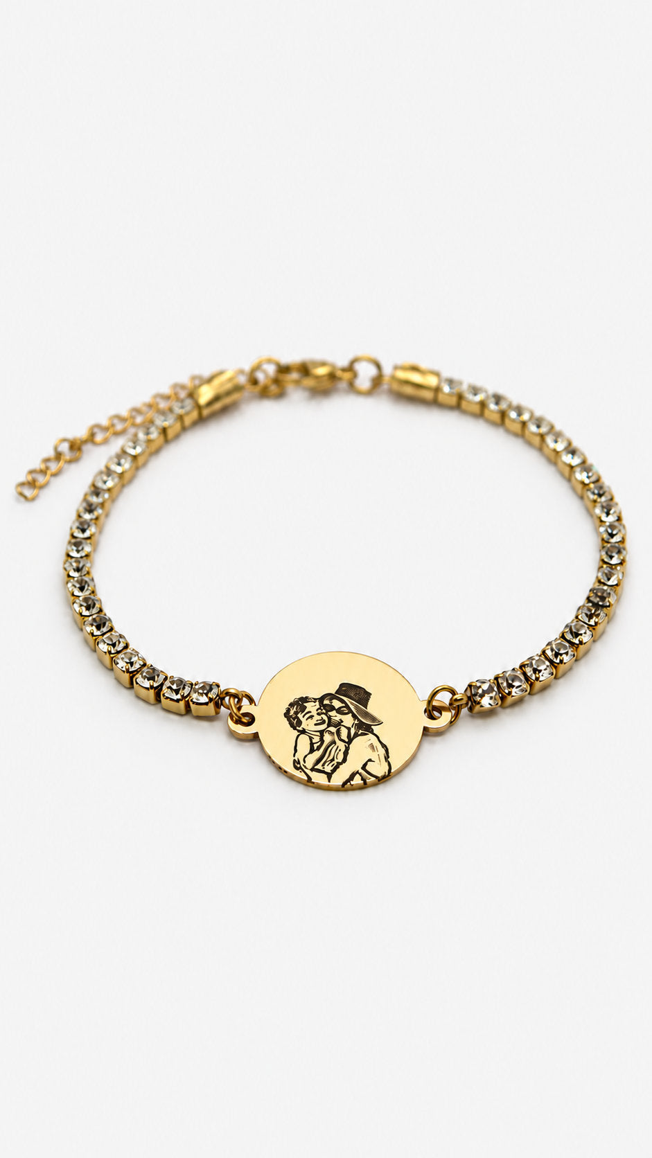 Custom Zircon Bracelet Outline - Gold