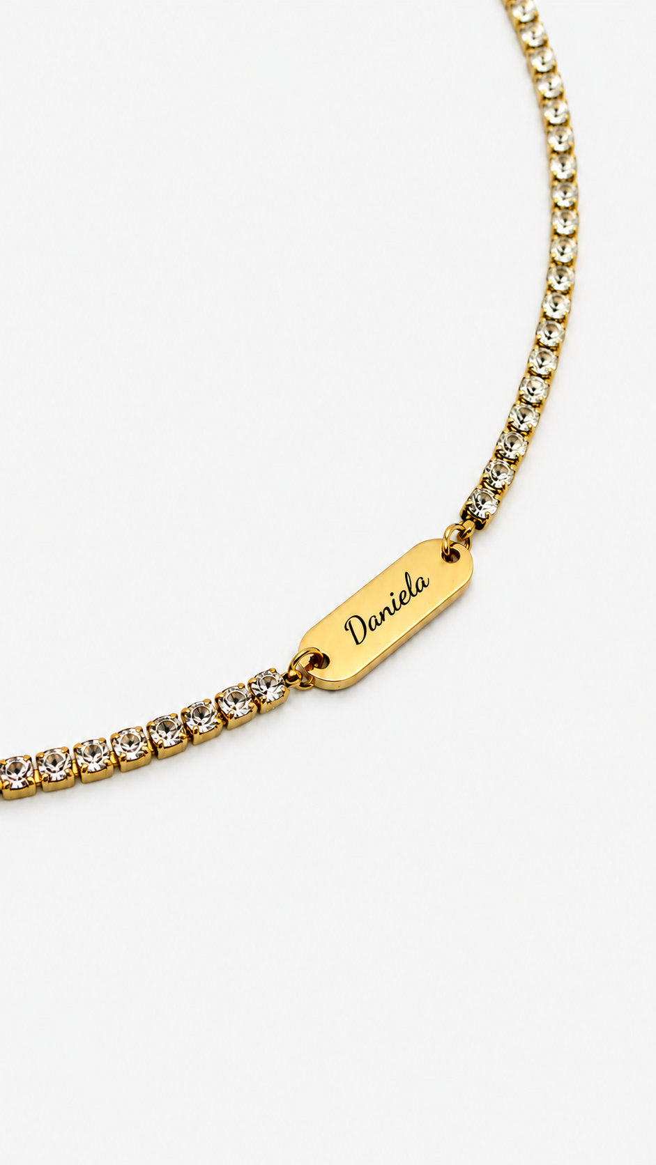 Pulseira Personalizada com Zircónias – Texto