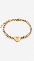 Custom Zircon Bracelet Text & Date - Gold