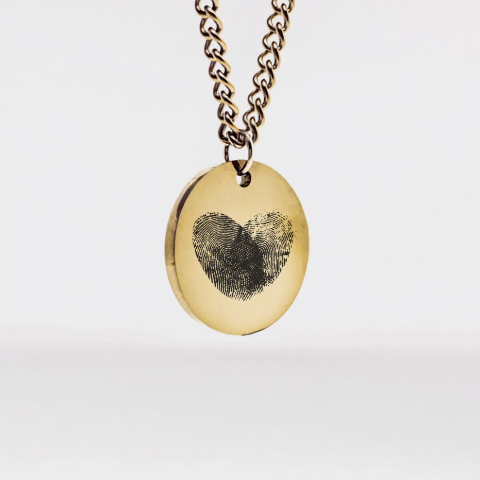 Personalized Round Necklace - Fingerprint
