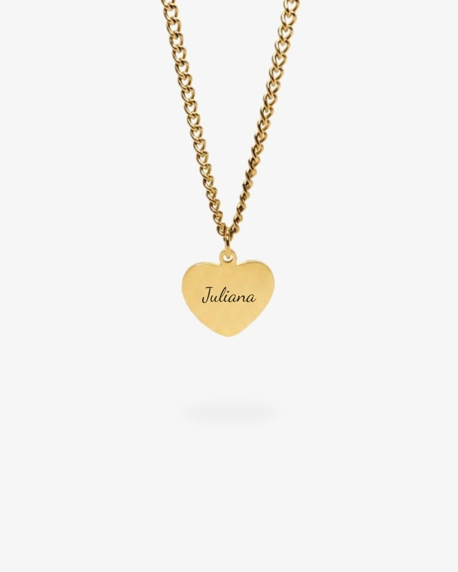 Custom Necklace Text - Gold