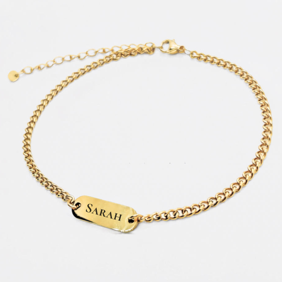 Personalized Small Plate Bracelet - Text