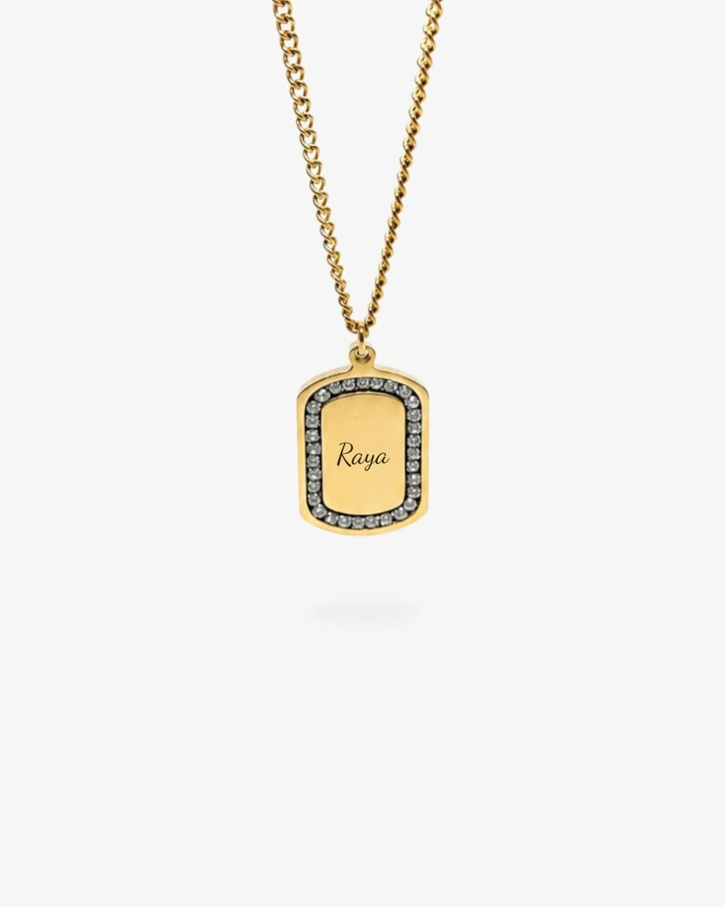 Colar Personalizado com Zircónias - Texto