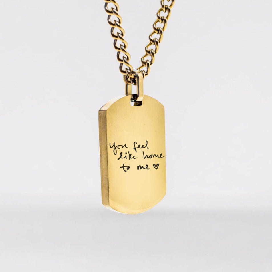 Personalized Plate Necklace - Handwriting
