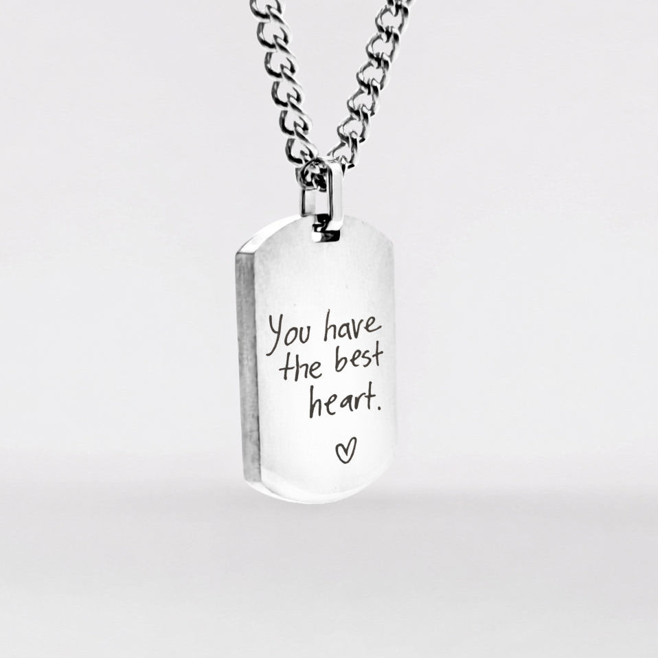 Personalized Plate Necklace - Handwriting