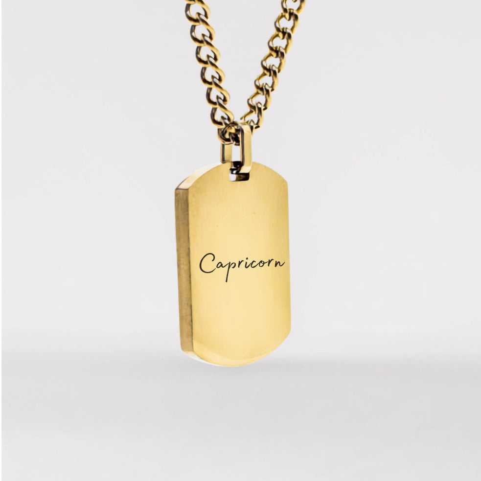 Personalized Plate Necklace - Text