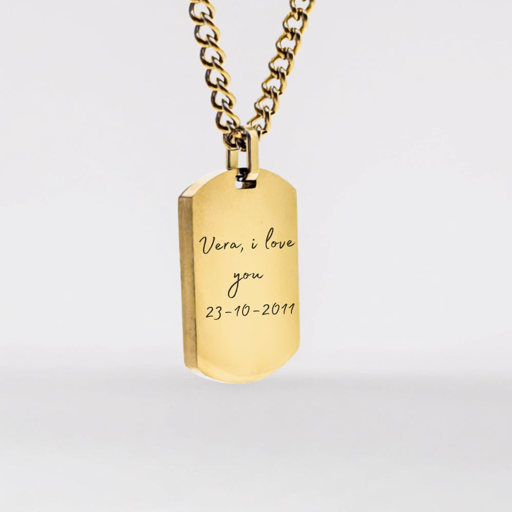 Personalized Plate Necklace - Text & Date