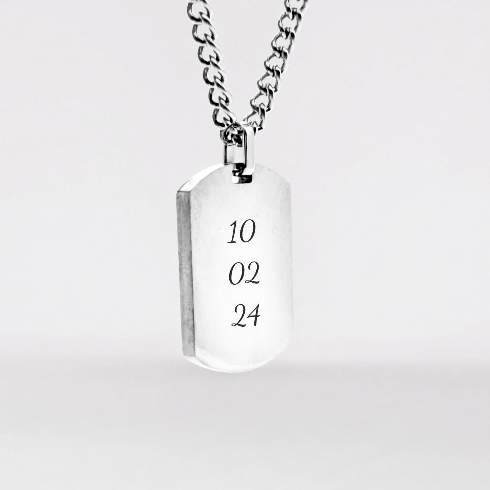 Personalized Plate Necklace - Date