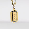Personalized Zircon Plate Necklace - Date