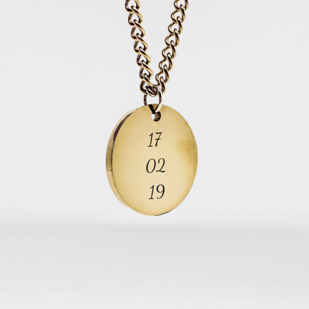 Personalized Round Necklace - Date