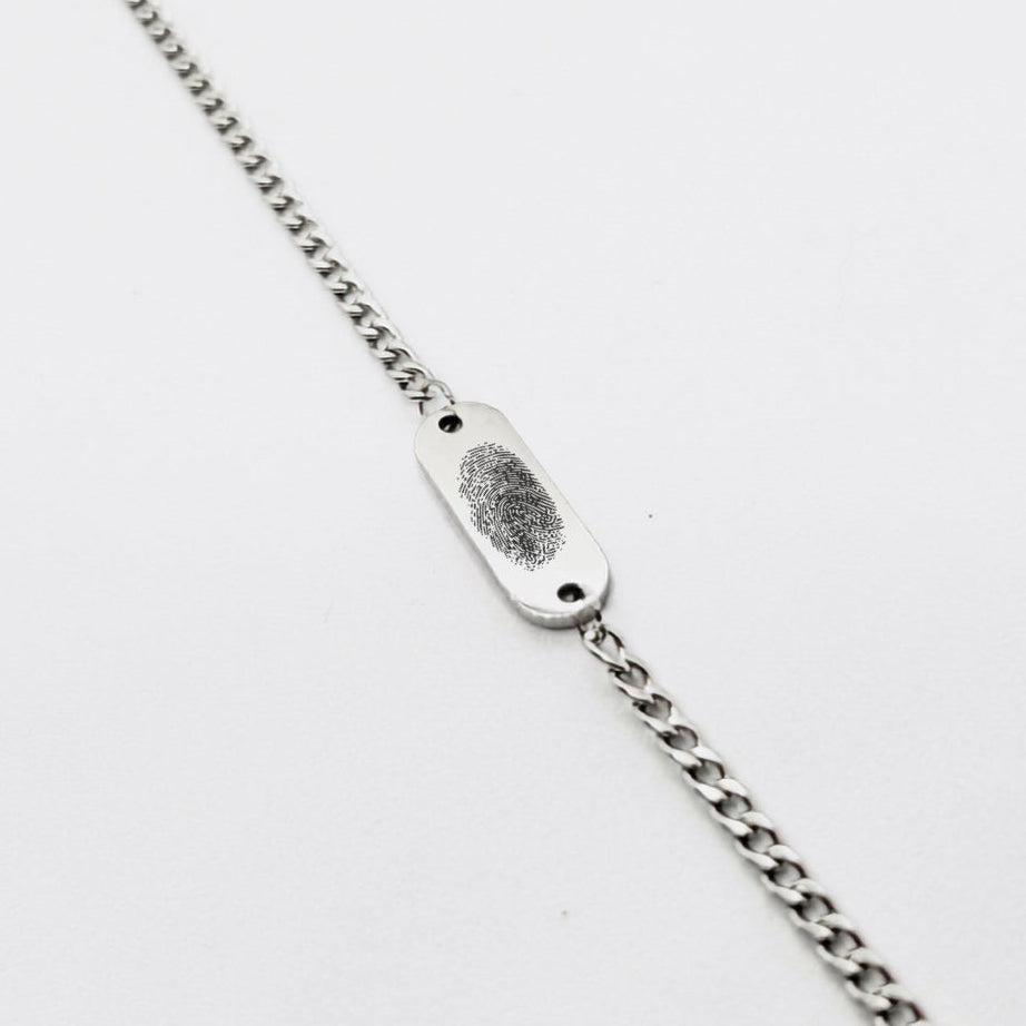 Personalized Small Plate Bracelet - Fingerprint