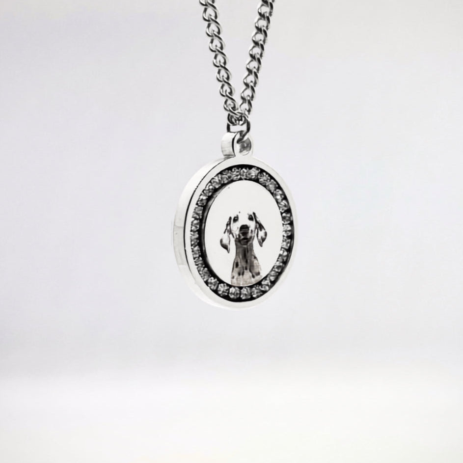 Personalized Zircon Round Necklace - Pet Photo