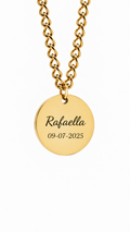 Personalized Round Necklace - Text & Date