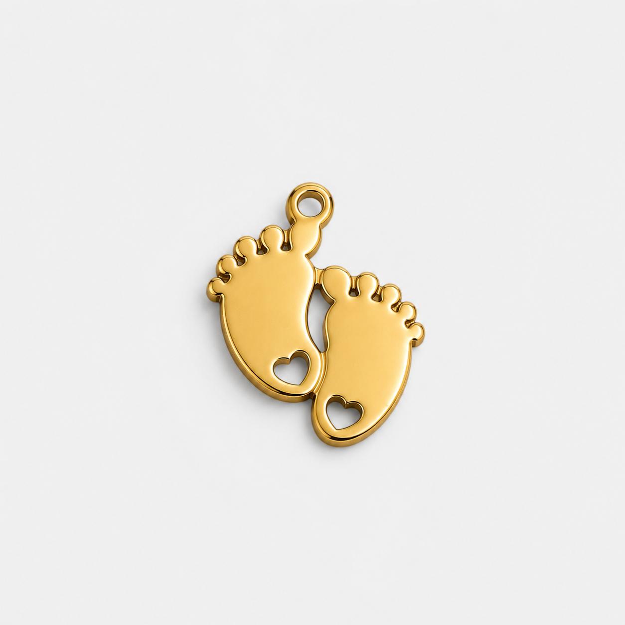 Baby Feet Charm - Gold